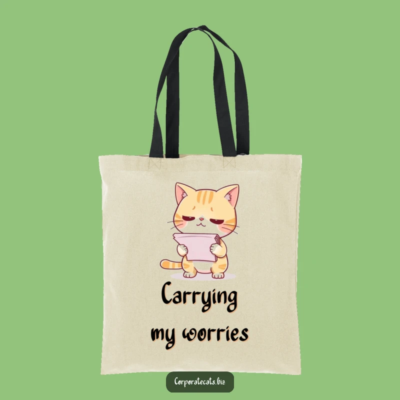 Funny Cat Nervous Papers Tote Bag - Carry Your Stress with Style