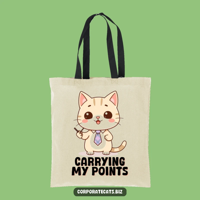 Funny Cat Presentation Tote Bag - Carry Your Knowledge with Feline Charm