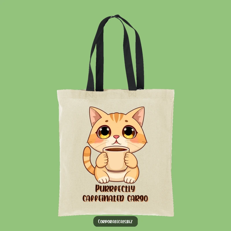 Funny Surprised Cat Tote Bag - Chic Wide-Eyed Feline Carry-All - Hilarious Shopping Companion