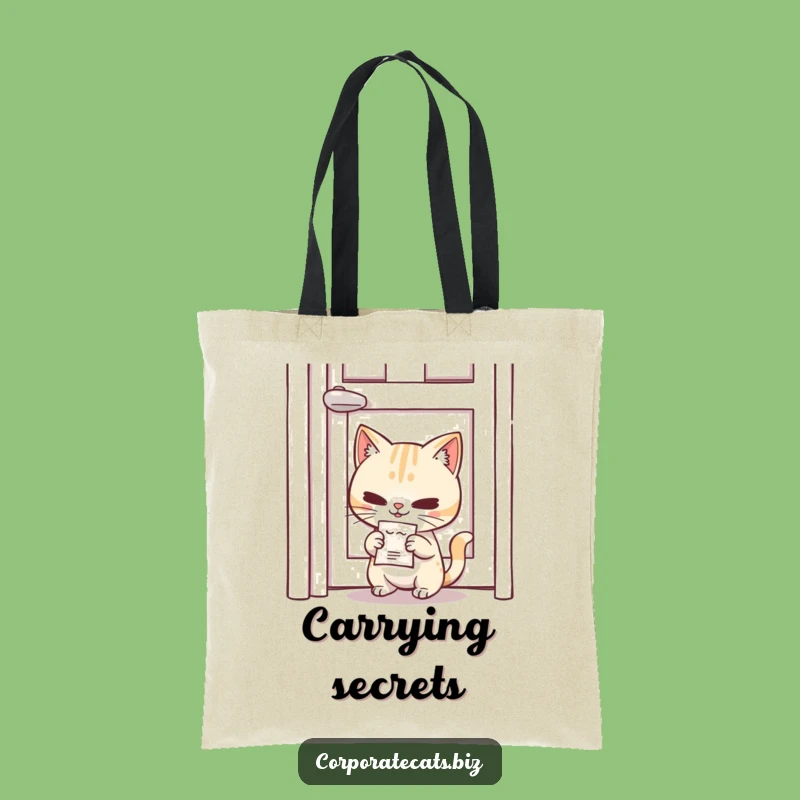 Funny Undercover Cat Tote Bag: Mischievous Cat Memo, Ideal Funny Gift for Couriers