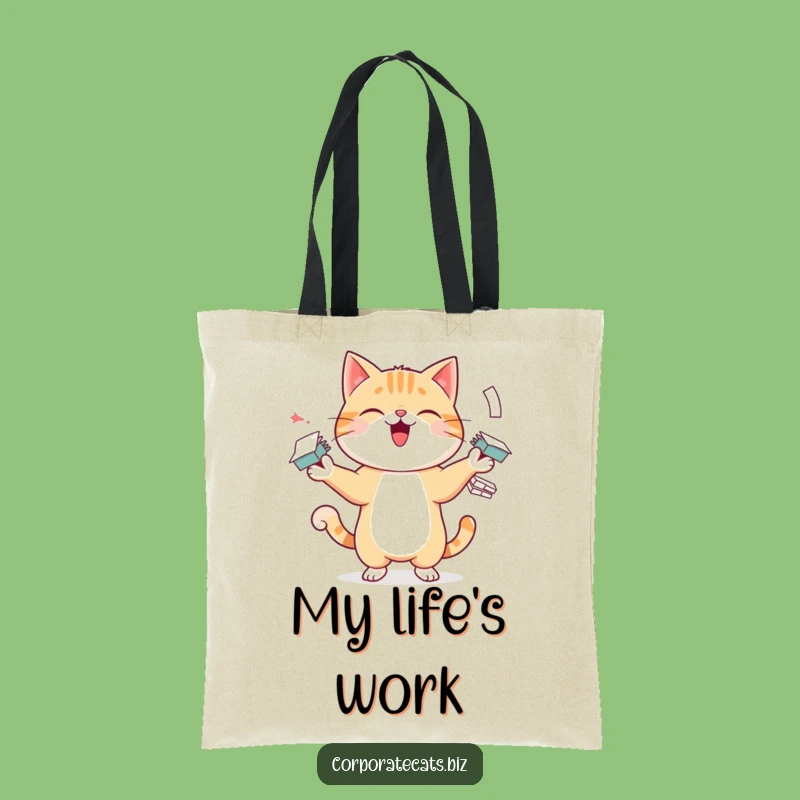 Funny Juggling Cat Tote Bag - Stylish and Hilarious Accessory for Errands